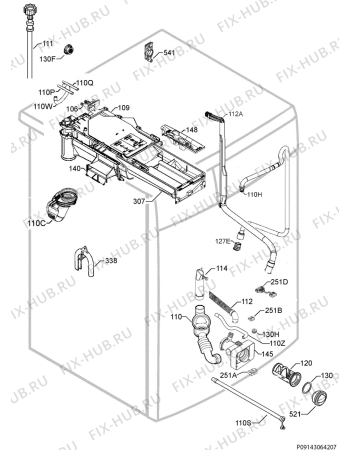 Взрыв-схема стиральной машины Rex Electrolux RWW168443W - Схема узла Hydraulic System 272